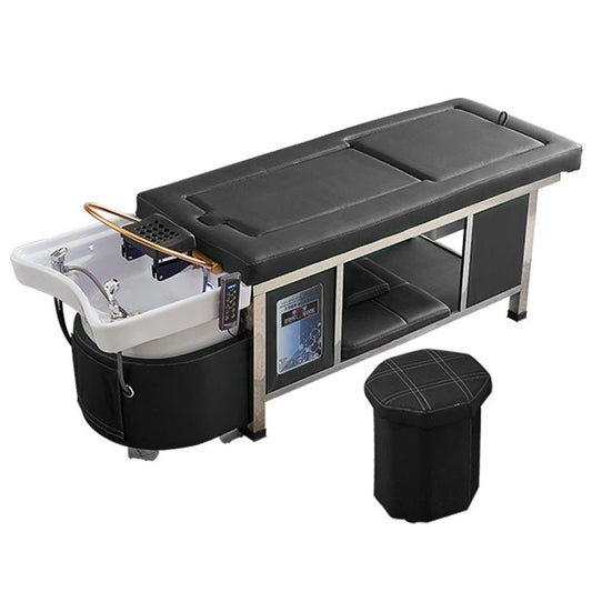 611 - 4 | Plumbed | Head Spa Bed — Hot Stone & Magnetic Therapy with Ceramic Basin | SSW | Head Spa Beds (Plumbed) by SSW - SH Salons