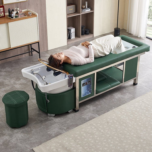 611 - 4 | Plumbed | Head Spa Bed β Hot Stone & Magnetic Therapy with Ceramic Basin | SSW | Head Spa Beds (Plumbed) by SSW - SH Salons