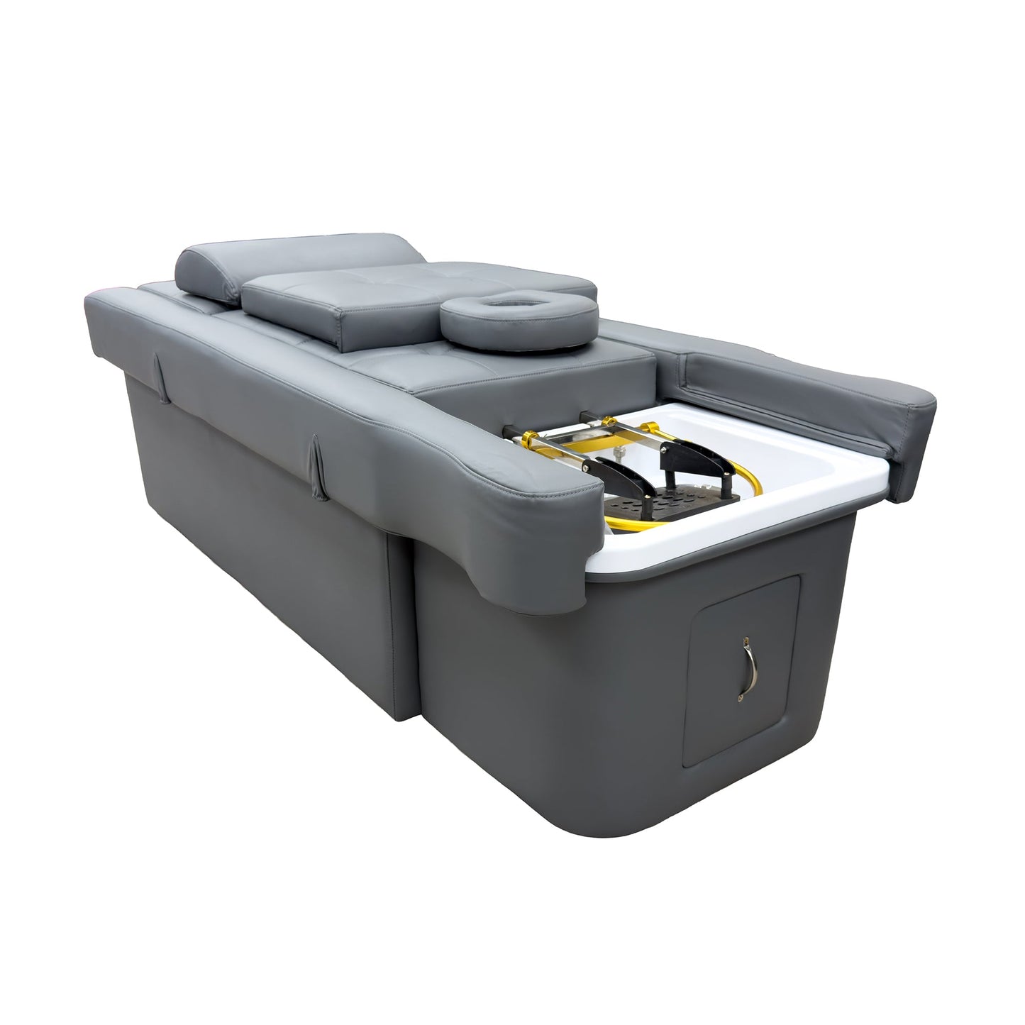 631 | Plumbed | Electric - Lifting Head Spa Bed — LED Light & Pedicure Support | SSW | Head Spa Beds (Plumbed) by SSW - SH Salons