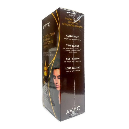 Brown | Instant - Color Shampoo Conditioner | 5 in 1 | 500 mL - 16.91 fl.oz. | AVYO | SHAMPOO by AVYO - SH Salons