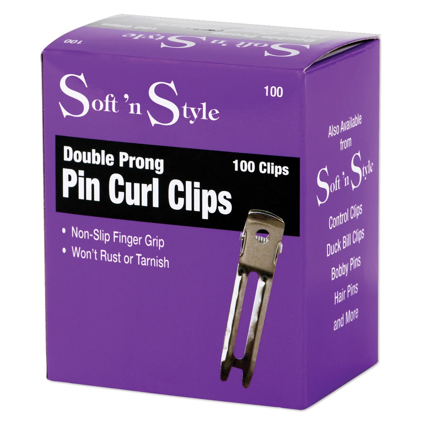 Double Prong | Pin Curl Clips | 100 Clips | GOLD MAGIC | HAIR COLORING ACCESSORIES by SOFT N STYLE - SH Salons