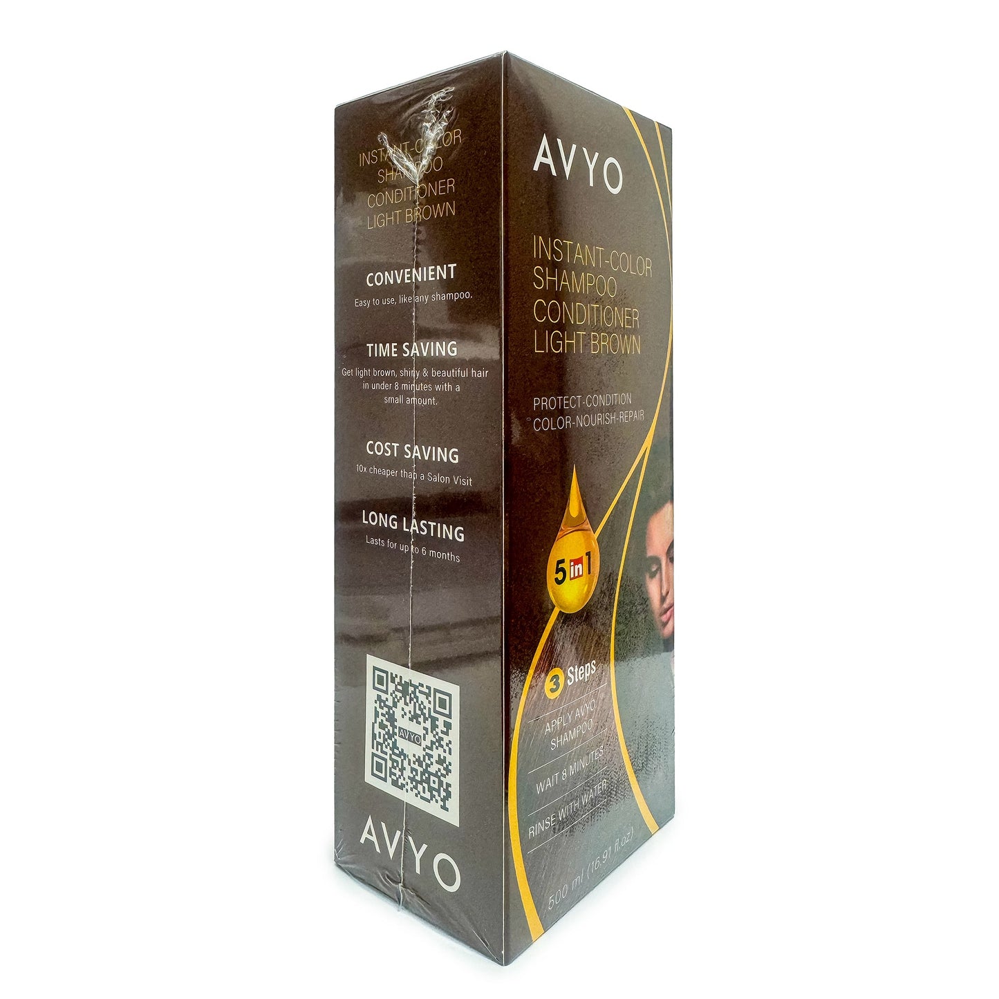 Light Brown | Instant - Color Shampoo Conditioner | 5 in 1 | 500 mL - 16.91 fl.oz. | AVYO | SHAMPOO by AVYO - SH Salons