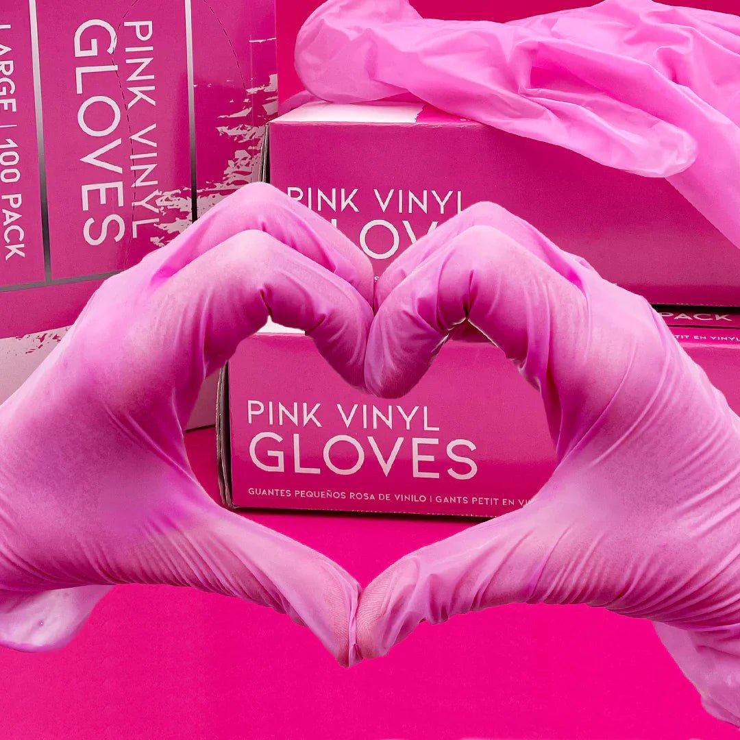 Pink Vinyl Gloves | Small | 100 Pack | 109DG-S | COLORTRAK - SH Salons