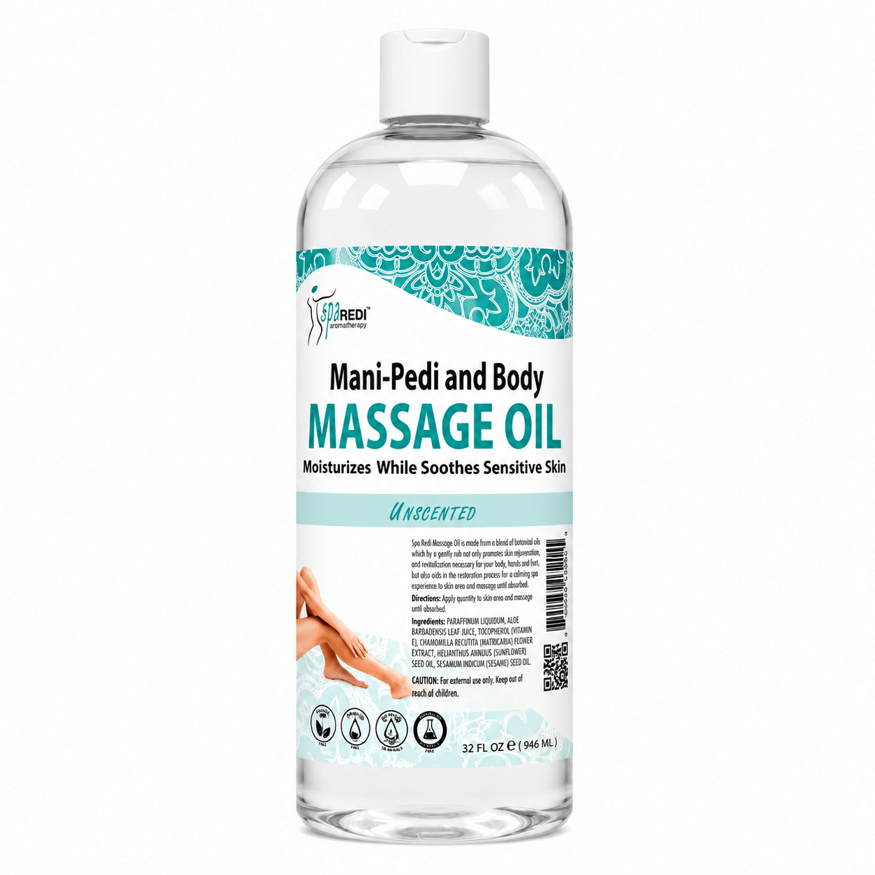 Unscented | Massage Oil - Mani - Pedi and Body | 32 fl. oz. | SPA REDI by SPA REDI | SH Salons