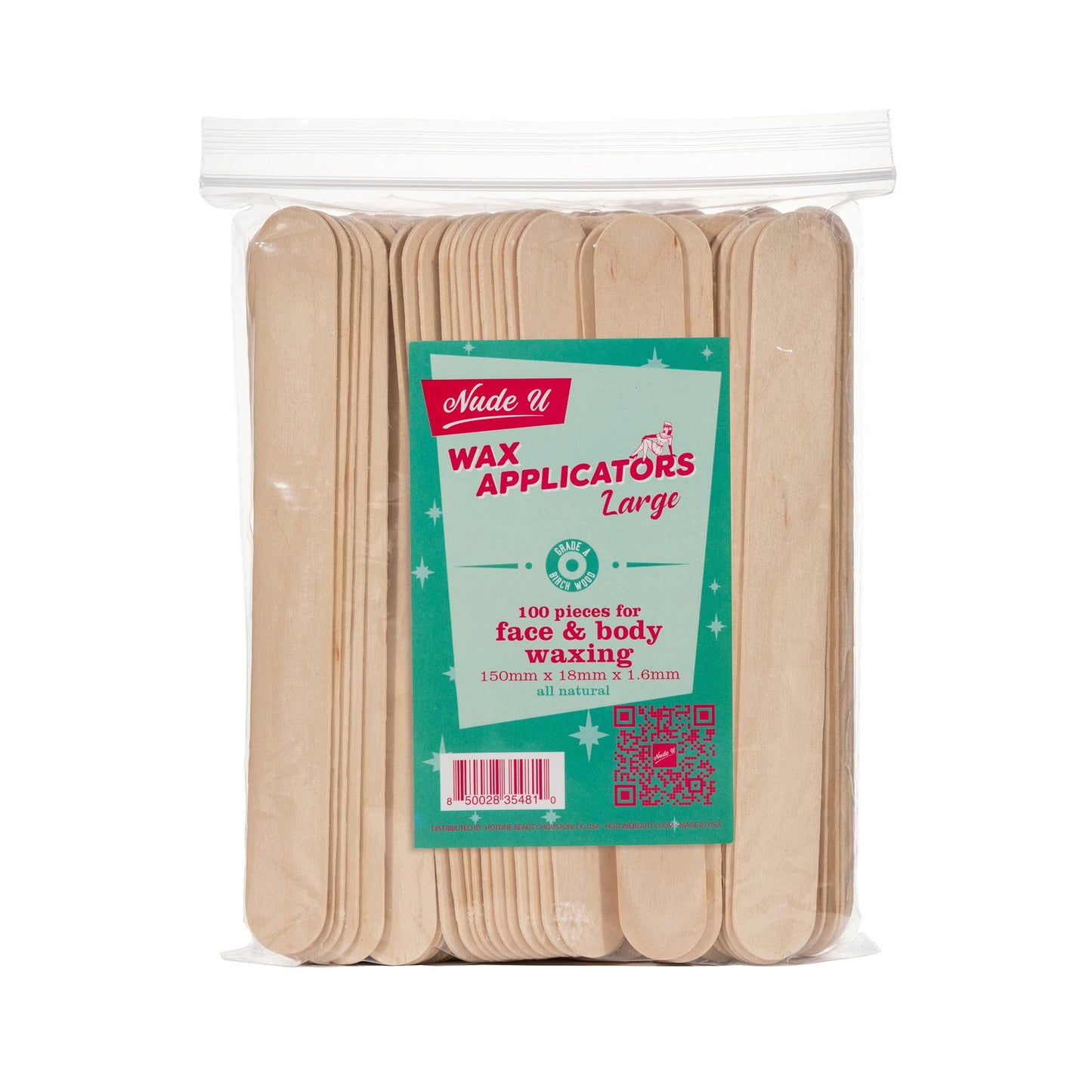 Waxing Applicator | Large | Face and Body Waxing | 100 Pack | NUDE U | WAXING KITS & SUPPLIES by NUDE U - SH Salons