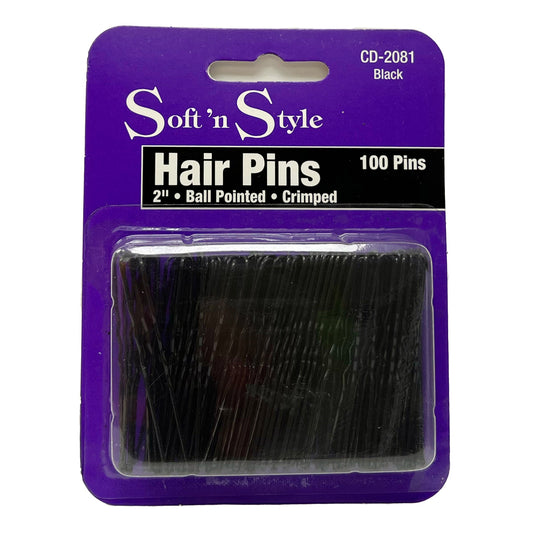 100 Bobby Pins | 2" | Ball Pointed | Crimped | SOFT N STYLE | HAIR COLORING ACCESSORIES by SOFT N STYLE - SH Salons