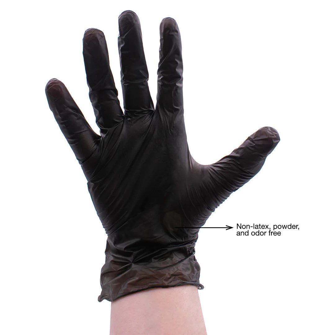 Black Vinyl Gloves | Powder Free | 100PK | COLORTRAK | DISPOSABLE GLOVES by COLORTRAK - SH Salons