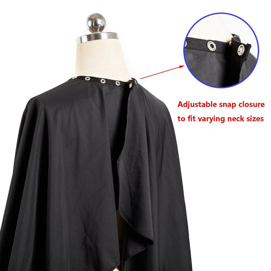Cutting Cape with Snap Closures | Black | All Purpose Cape | SSW | HAIR COLORING ACCESSORIES by SSW - SH Salons