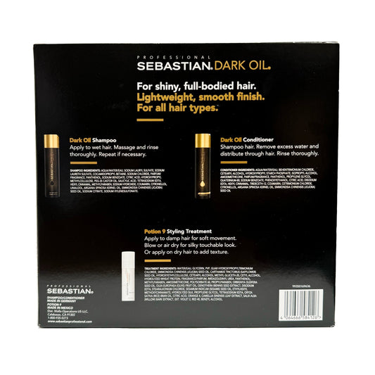 Dark Oil Shine Essentials Holiday Gift Set | 3 piece | SEBASTIAN | Shampoo & Conditioner Sets by SEBASTIAN - SH Salons