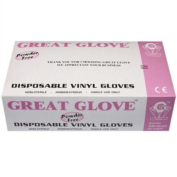 Disposable Gloves | Powder Free | Vinyl | GREAT | DISPOSABLE GLOVES by GREAT - SH Salons
