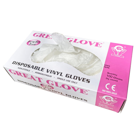 Disposable Gloves | Powder Free | Vinyl | GREAT | DISPOSABLE GLOVES by GREAT - SH Salons