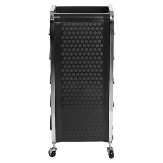 DK - 38077 | Black Trolley | Multi - Function Drawers Trolley with Wheel | TROLLEY by SSW - SH Salons