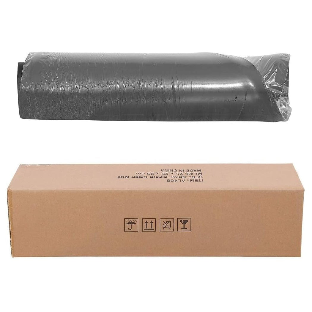 Floor Mat 3'x 5' | 1 inch Thick | Semi Circle | BS3050S1 | Cut - Out for Barber or Salon Station | Slip Resistant | Black | HOTLINE BEAUTY | FLOOR MAT by SSW - SH Salons