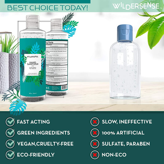 Hand Sanitizer with Aloe Vera and Tea Tree Oil | Wildersense | HAND SANITIZERS & WIPES by WILDERSENSE - SH Salons