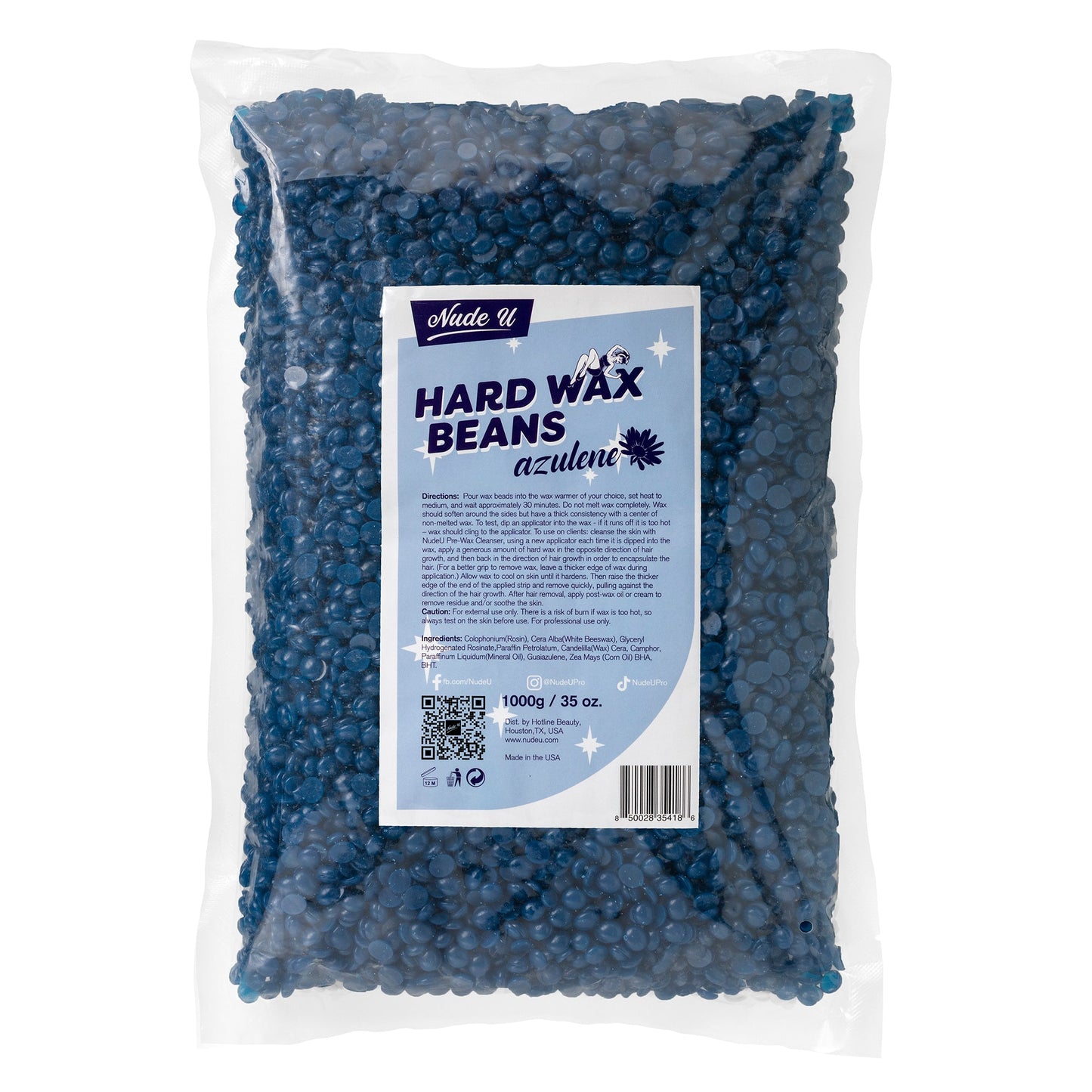 Hard Wax Beans | Azulene | NUDE U | WAXING KITS & SUPPLIES by NUDE U - SH Salons