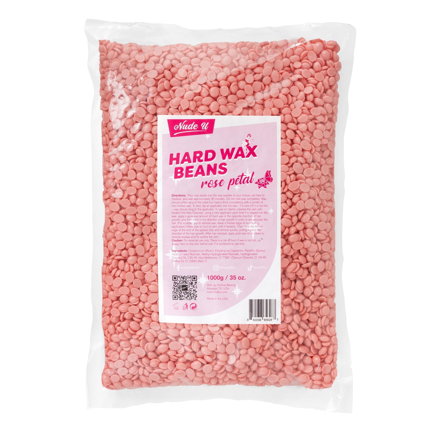 Hard Wax Beans | Rose Petal | NUDE U | WAXING KITS & SUPPLIES by NUDE U - SH Salons