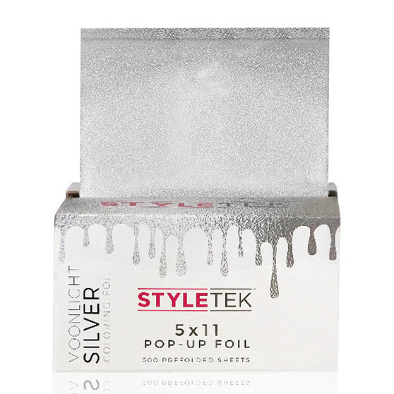 MoonLight Silver Coloring Foil | 5" x 11" POP - UP Foil | 500 Pre - folded Sheets | STYLETEK | HAIR COLORING ACCESSORIES by STYLETEK - SH Salons