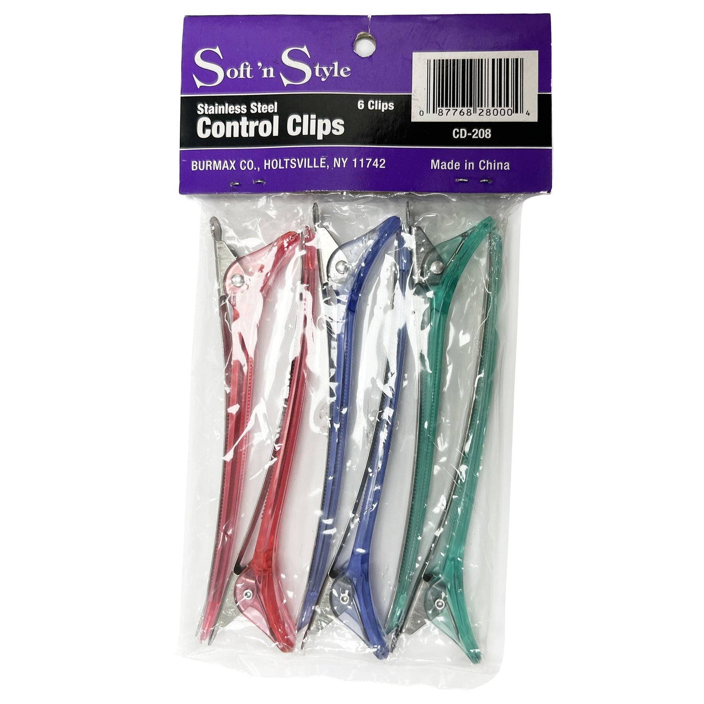 Stainless Steel | 6 Clips | Control Clips | CD - 208 | SOFT N STYLE by SOFT N STYLE | SH Salons