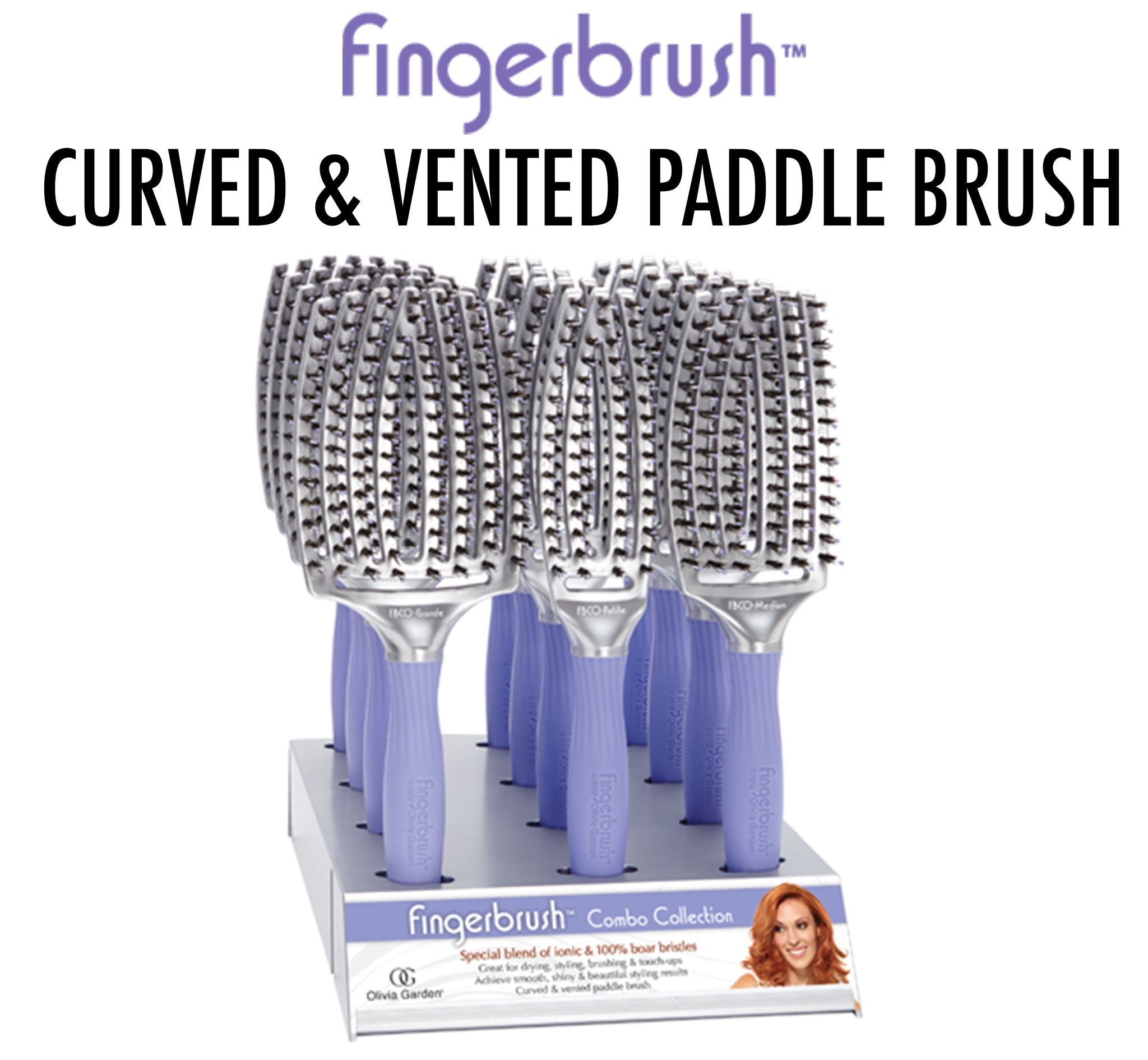 Fingerbrush - Curved & Vented Paddle Brush - SH Salons