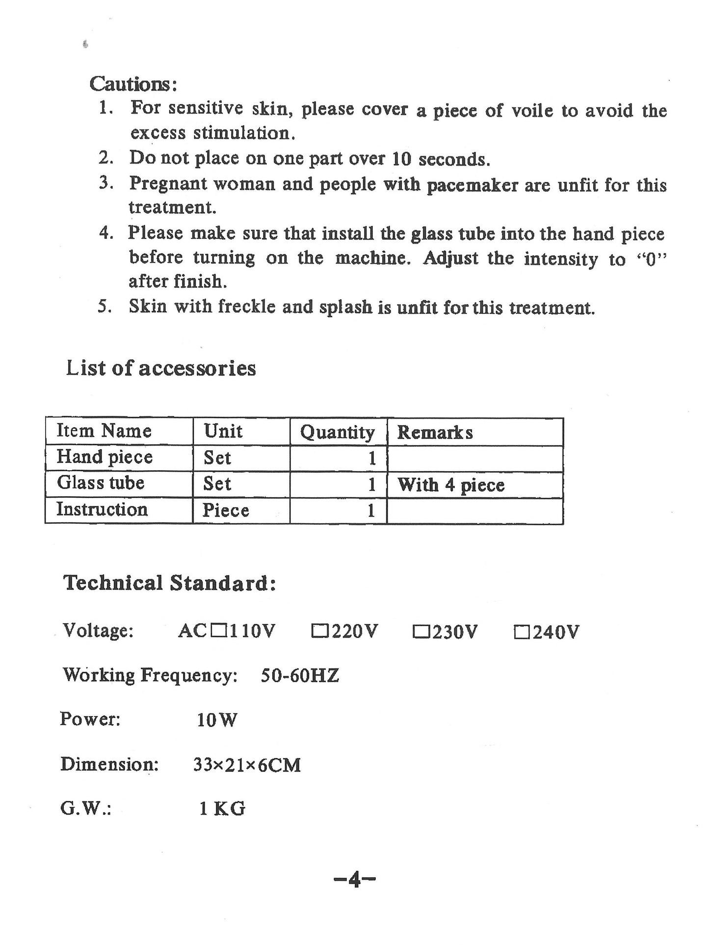 Portable High Frequency | LZ-006A | High-Frequency Skin Therapy Wand | 4-in-1 Facial & Scalp Rejuvenation System