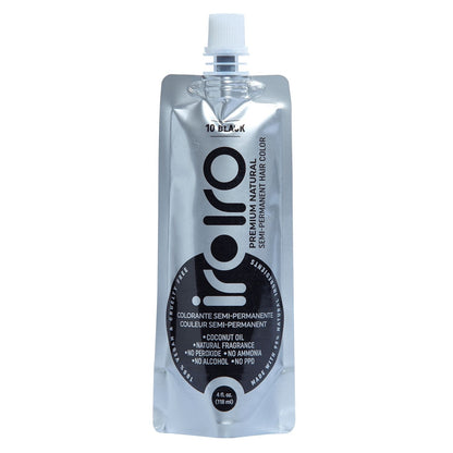 10 BLACK | Semi - Permanent Hair Color | 4oz | IROIRO | HAIR COLOR by IROIRO - SH Salons
