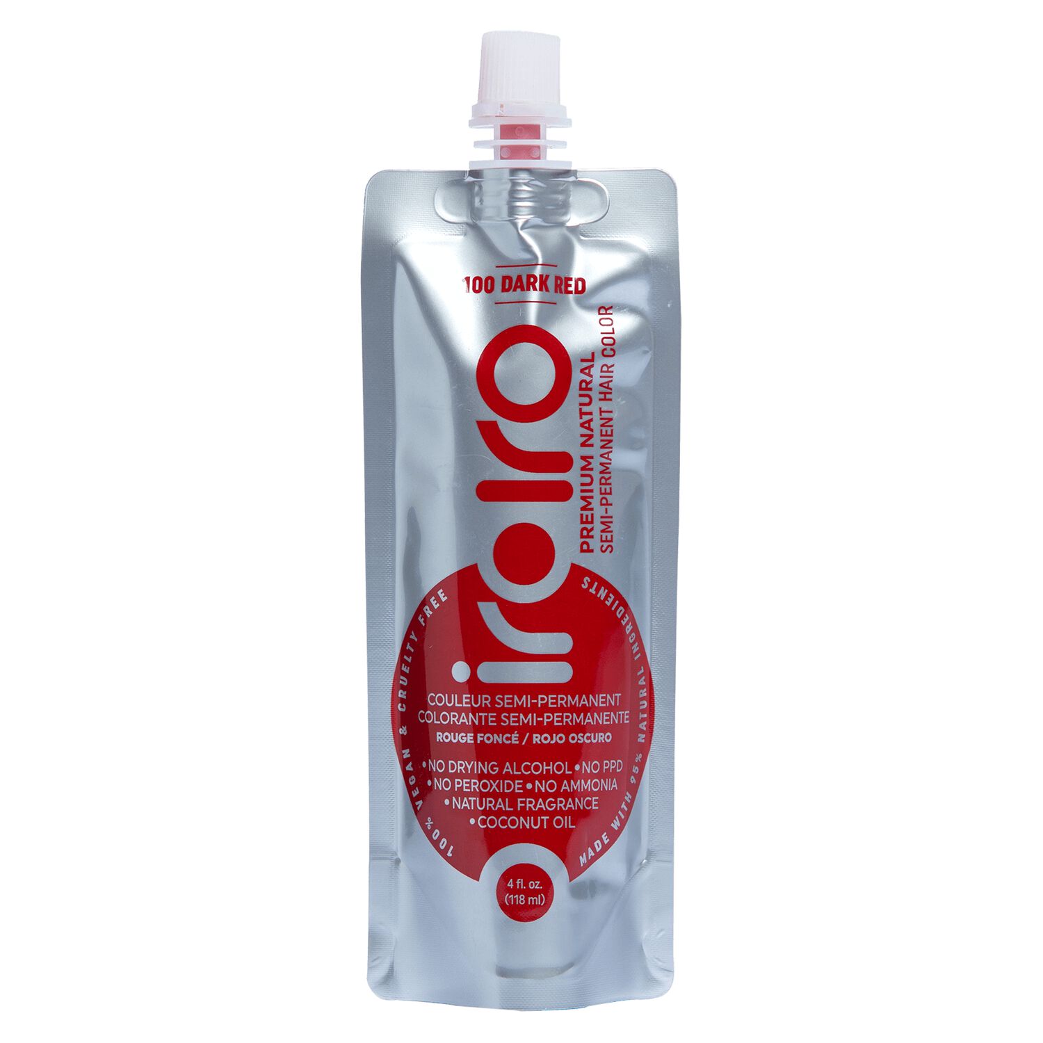 100 DARK RED | Semi - Permanent Hair Color | 4oz | IROIRO | HAIR COLOR by IROIRO - SH Salons