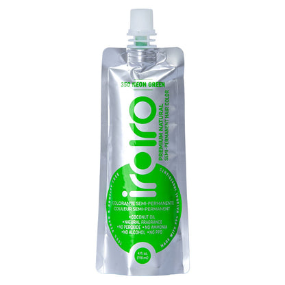 350 NEON GREEN | Semi - Permanent Hair Color | 4oz | IROIRO | HAIR COLOR by IROIRO - SH Salons