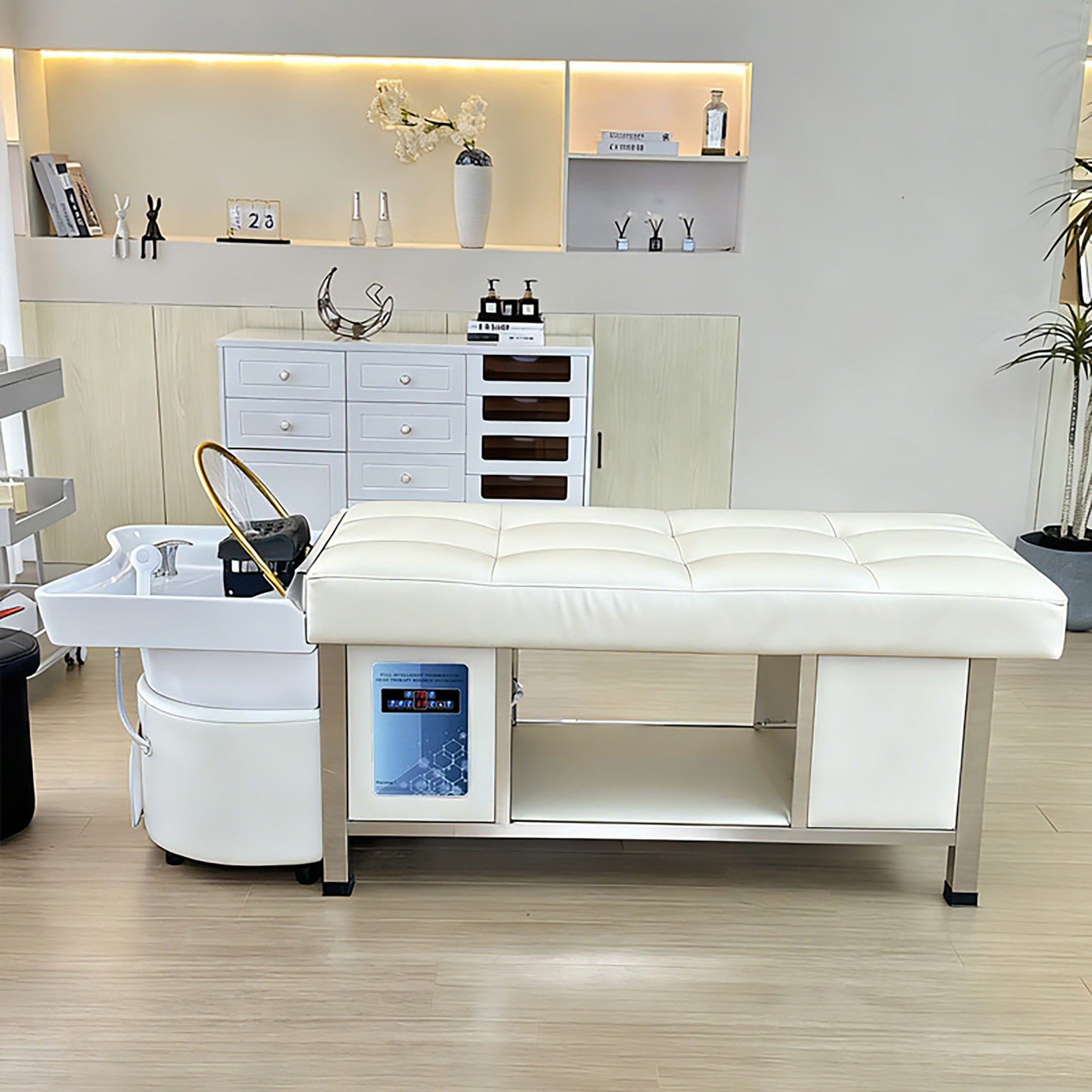 611 - 1NM | Plumbed | Head Spa Shampoo Bed — Water Circulation & Fumigation | SSW | Head Spa Beds (Plumbed) by SSW - SH Salons