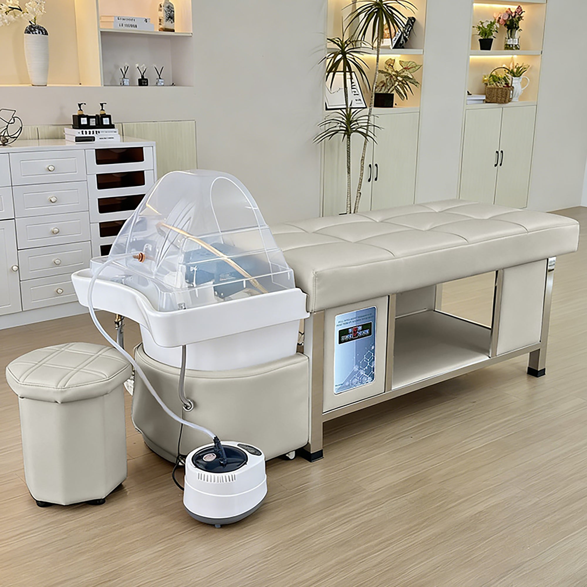 611 - 1NM | Plumbed | Head Spa Shampoo Bed — Water Circulation & Fumigation | SSW | Head Spa Beds (Plumbed) by SSW - SH Salons