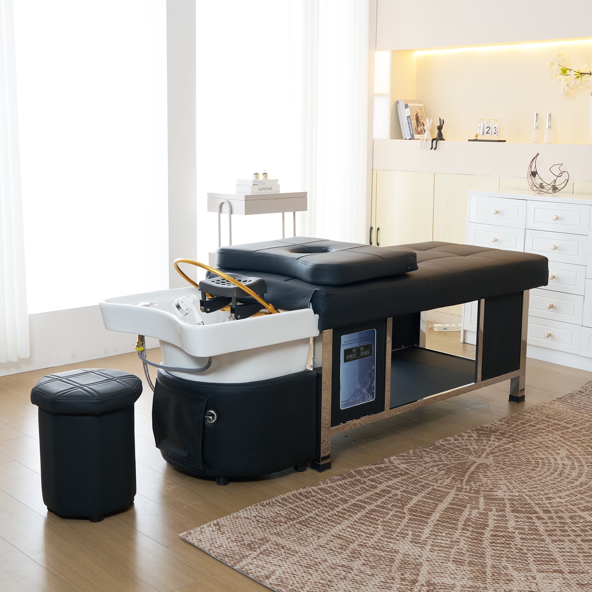 611 - 1NM | Plumbed | Head Spa Shampoo Bed — Water Circulation & Fumigation | SSW | Head Spa Beds (Plumbed) by SSW - SH Salons