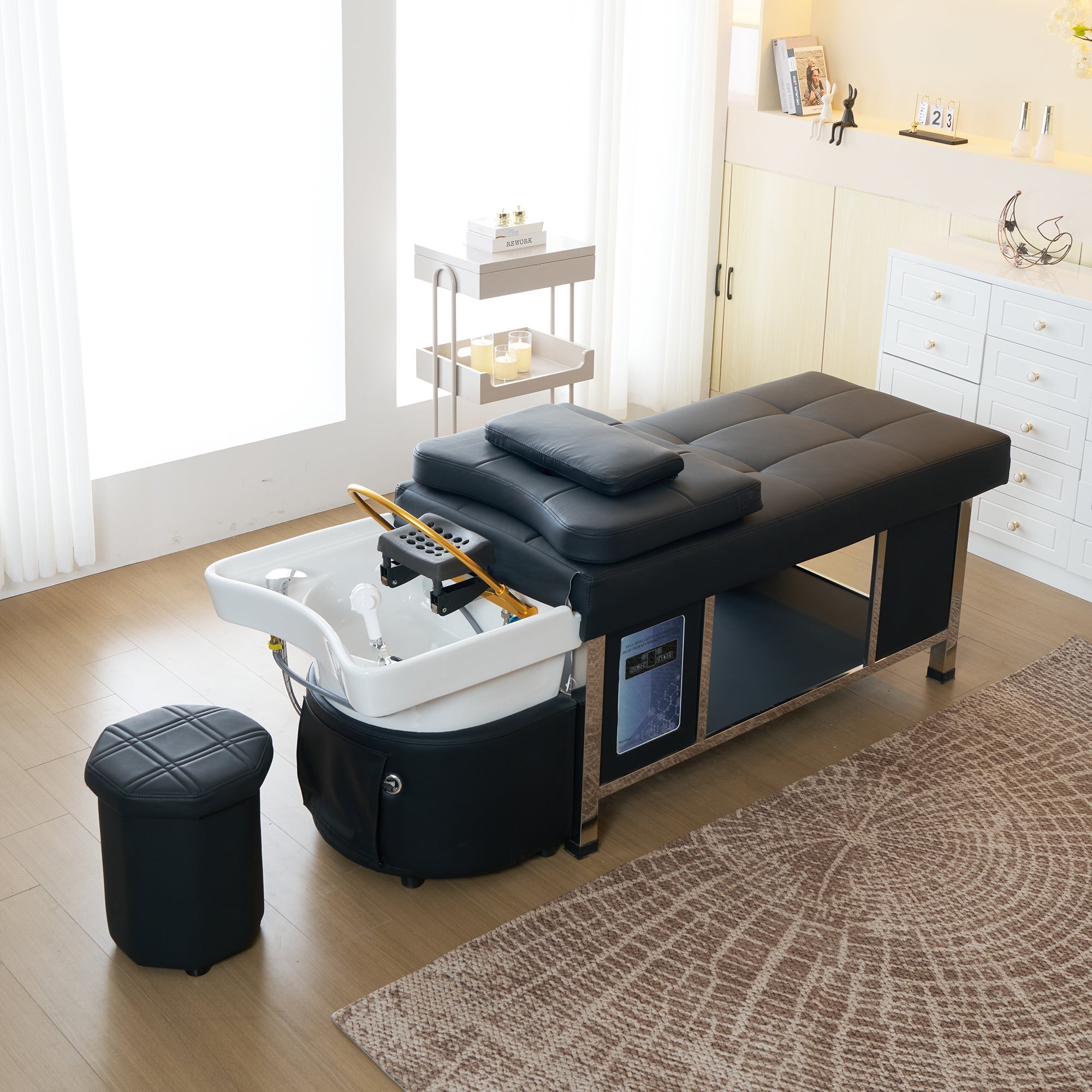 611 - 1NM | Plumbed | Head Spa Shampoo Bed — Water Circulation & Fumigation | SSW | Head Spa Beds (Plumbed) by SSW - SH Salons