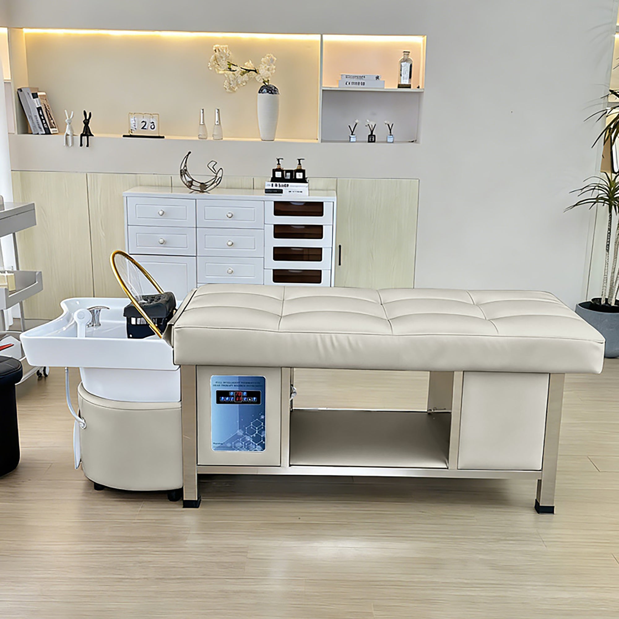 611 - 1NM | Plumbed | Head Spa Shampoo Bed — Water Circulation & Fumigation | SSW | Head Spa Beds (Plumbed) by SSW - SH Salons