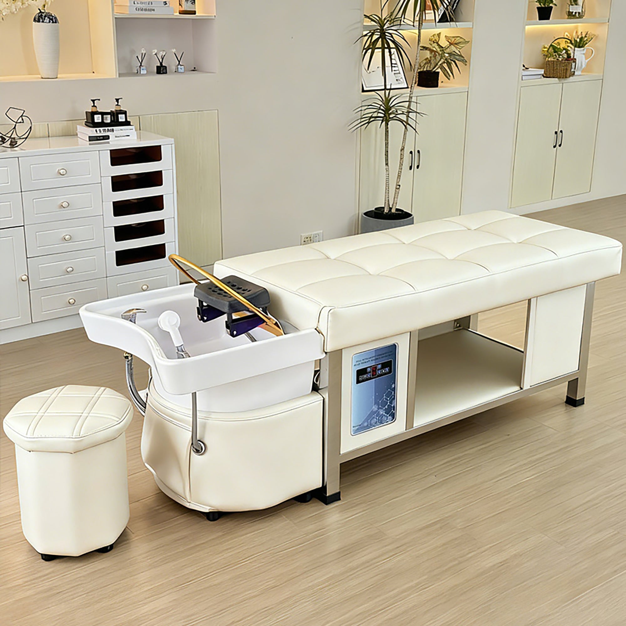 611 - 1NM | Plumbed | Head Spa Shampoo Bed — Water Circulation & Fumigation | SSW | Head Spa Beds (Plumbed) by SSW - SH Salons