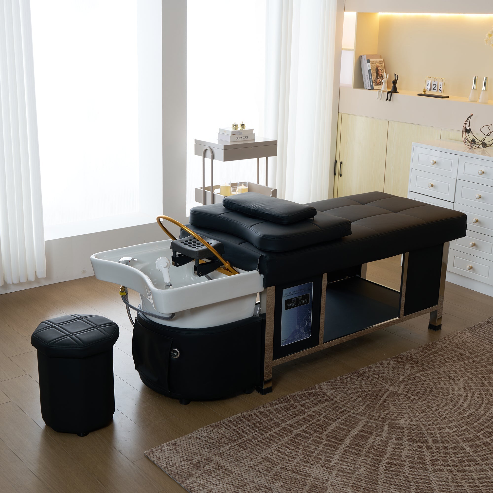 611 - 1NM | Plumbed | Head Spa Shampoo Bed — Water Circulation & Fumigation | SSW | Head Spa Beds (Plumbed) by SSW - SH Salons