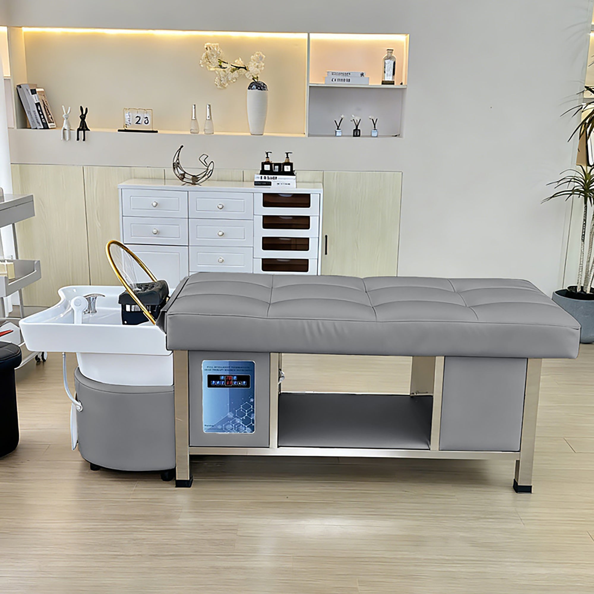 611 - 1NM | Plumbed | Head Spa Shampoo Bed — Water Circulation & Fumigation | SSW | Head Spa Beds (Plumbed) by SSW - SH Salons