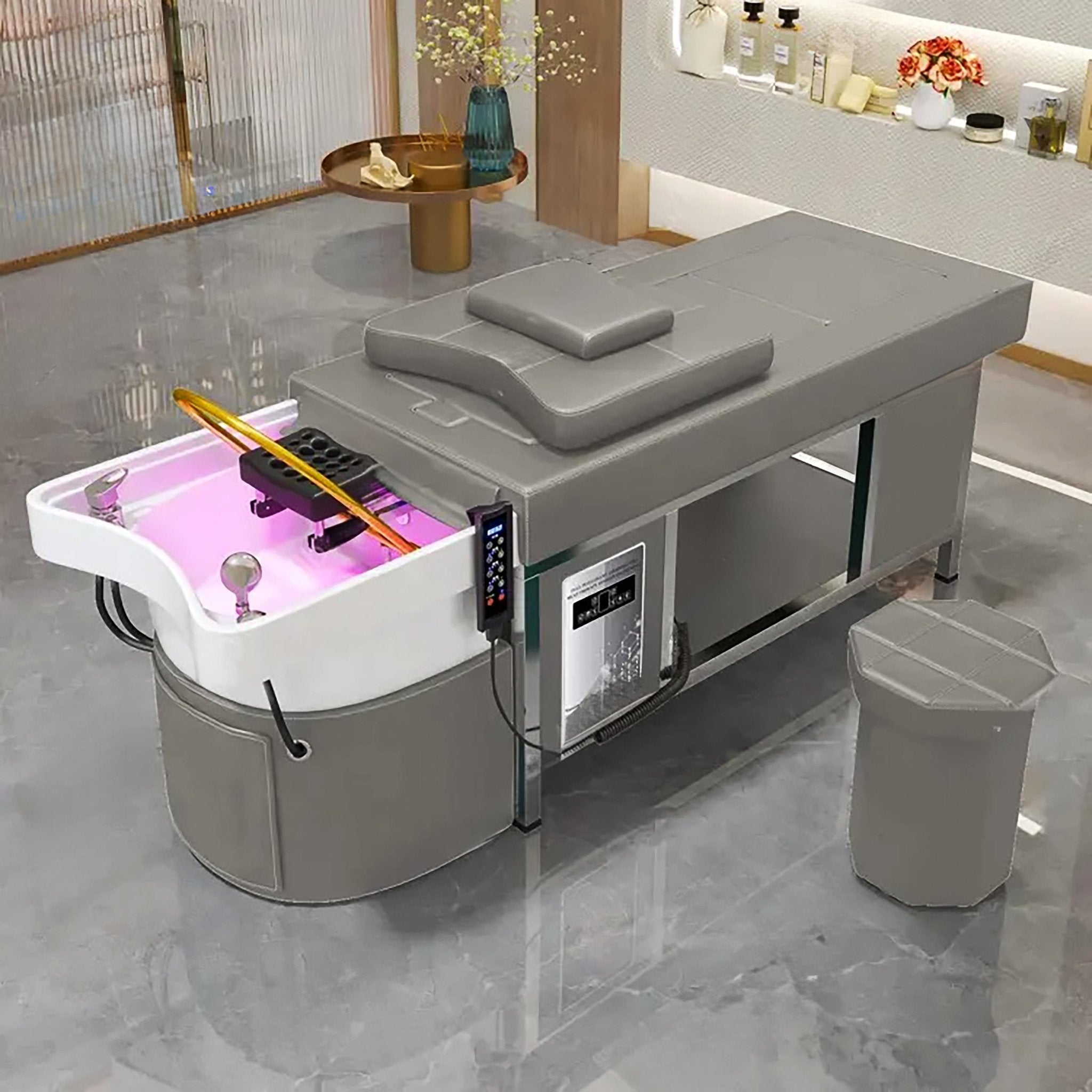 611 - 2 | Plumbed | Head Spa Bed — Magnetic Hot Stone Massage + Storage | SSW | Head Spa Beds (Plumbed) by SSW - SH Salons