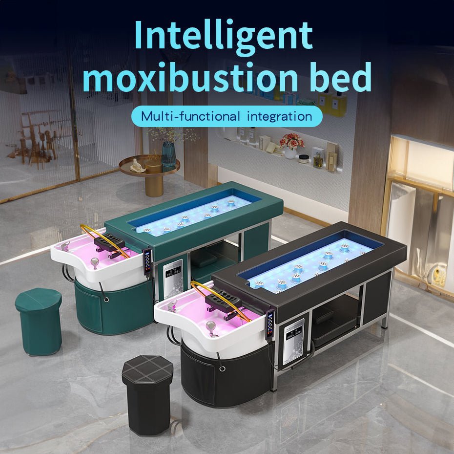 611 - 2 | Plumbed | Head Spa Bed — Magnetic Hot Stone Massage + Storage | SSW | Head Spa Beds (Plumbed) by SSW - SH Salons