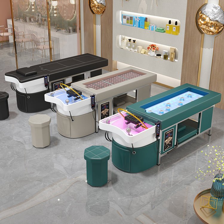 611 - 2 | Plumbed | Head Spa Bed — Magnetic Hot Stone Massage + Storage | SSW | Head Spa Beds (Plumbed) by SSW - SH Salons