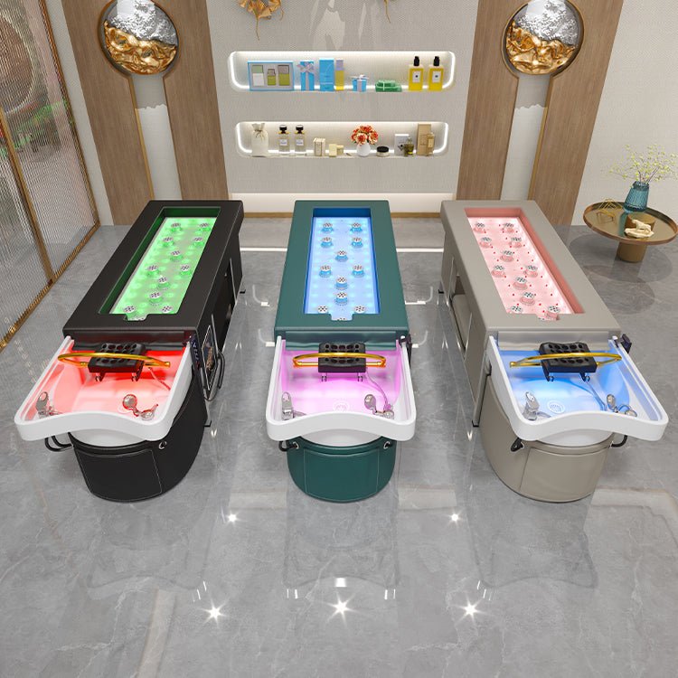 611 - 2 | Plumbed | Head Spa Bed — Magnetic Hot Stone Massage + Storage | SSW | Head Spa Beds (Plumbed) by SSW - SH Salons