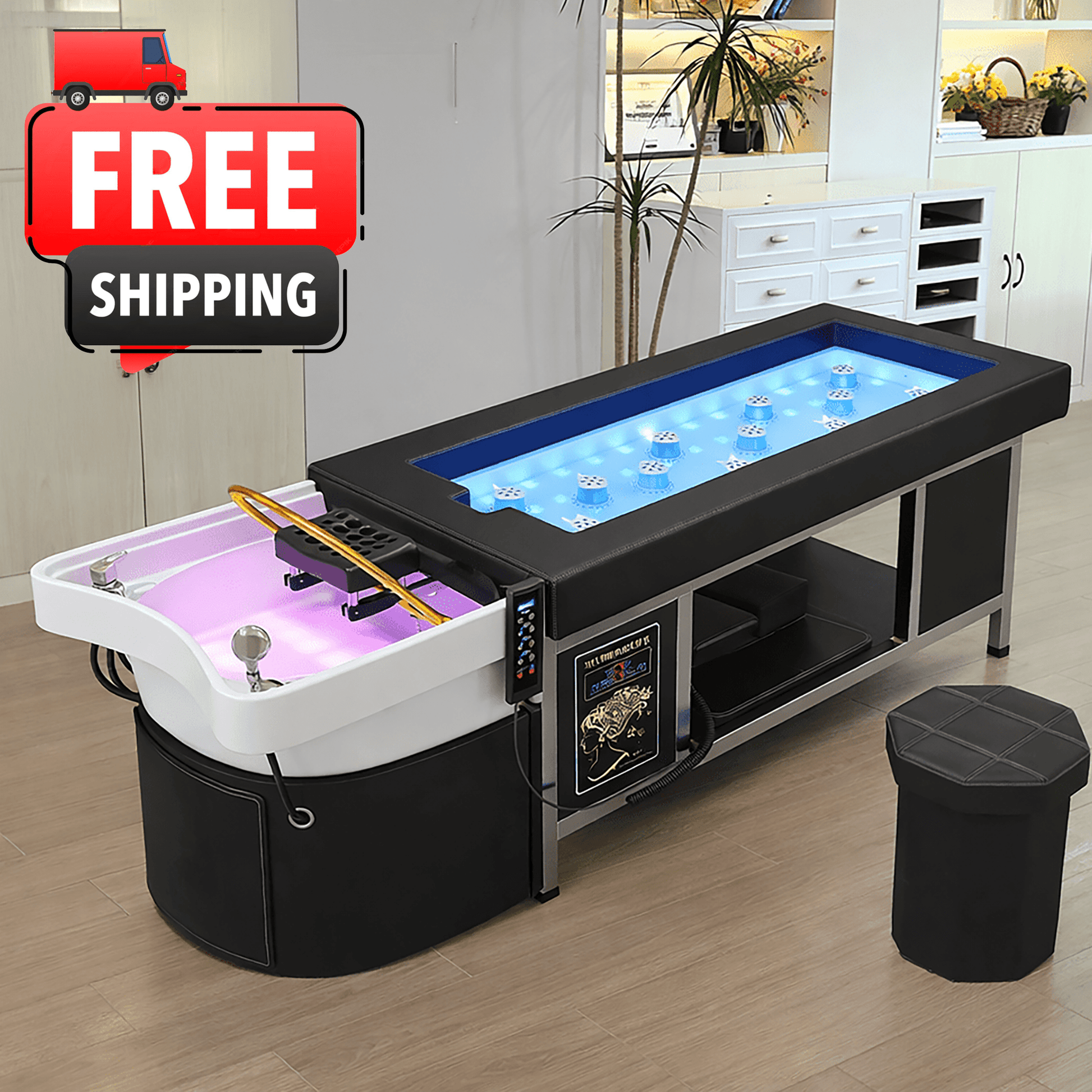 611-2 | Plumbed | Japanese/Korean Head Spa Shampoo Bed — Magnetic