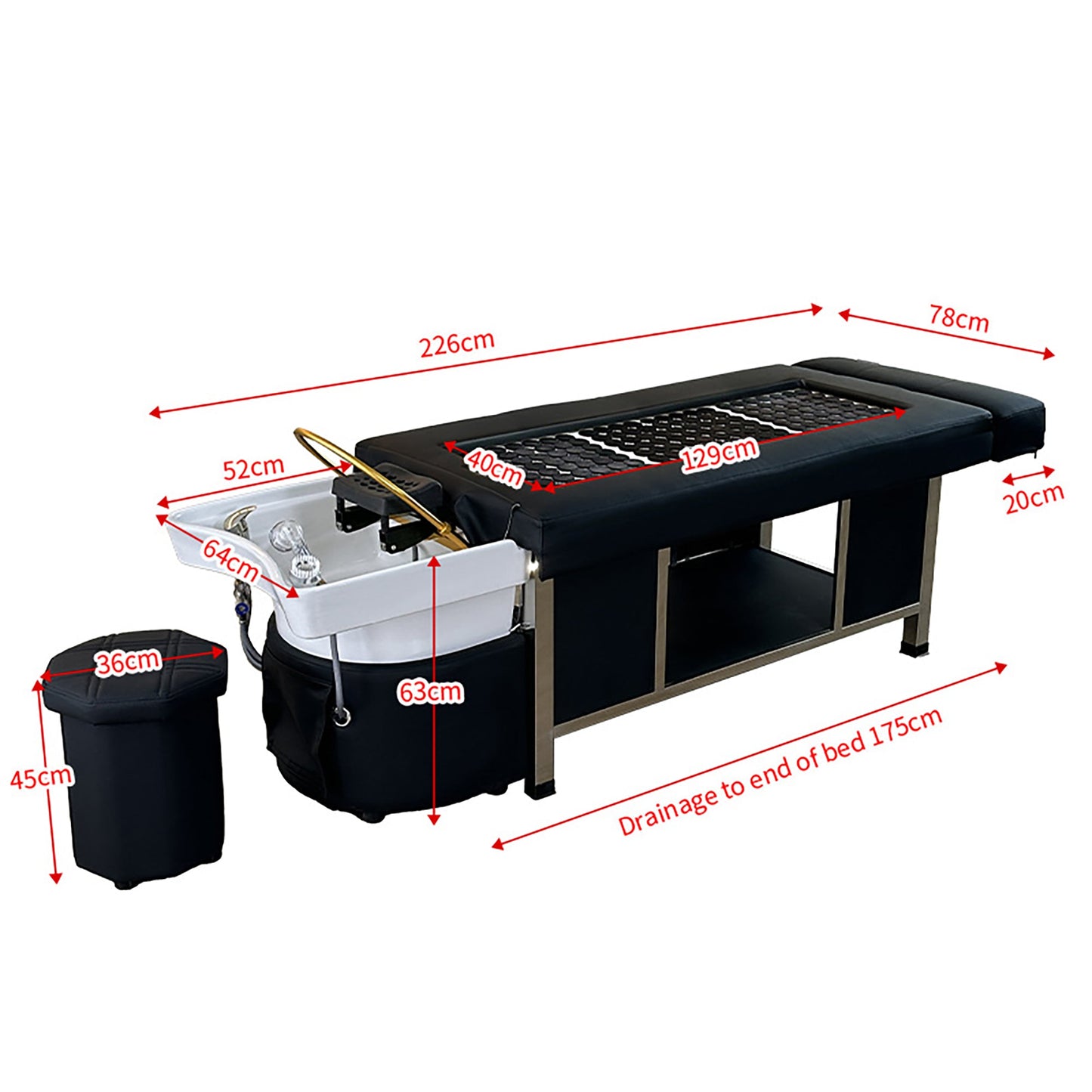611 - 2D Plumbed Japanese Head Spa Massage Bed – Fresh Water by SSW | SH Salons