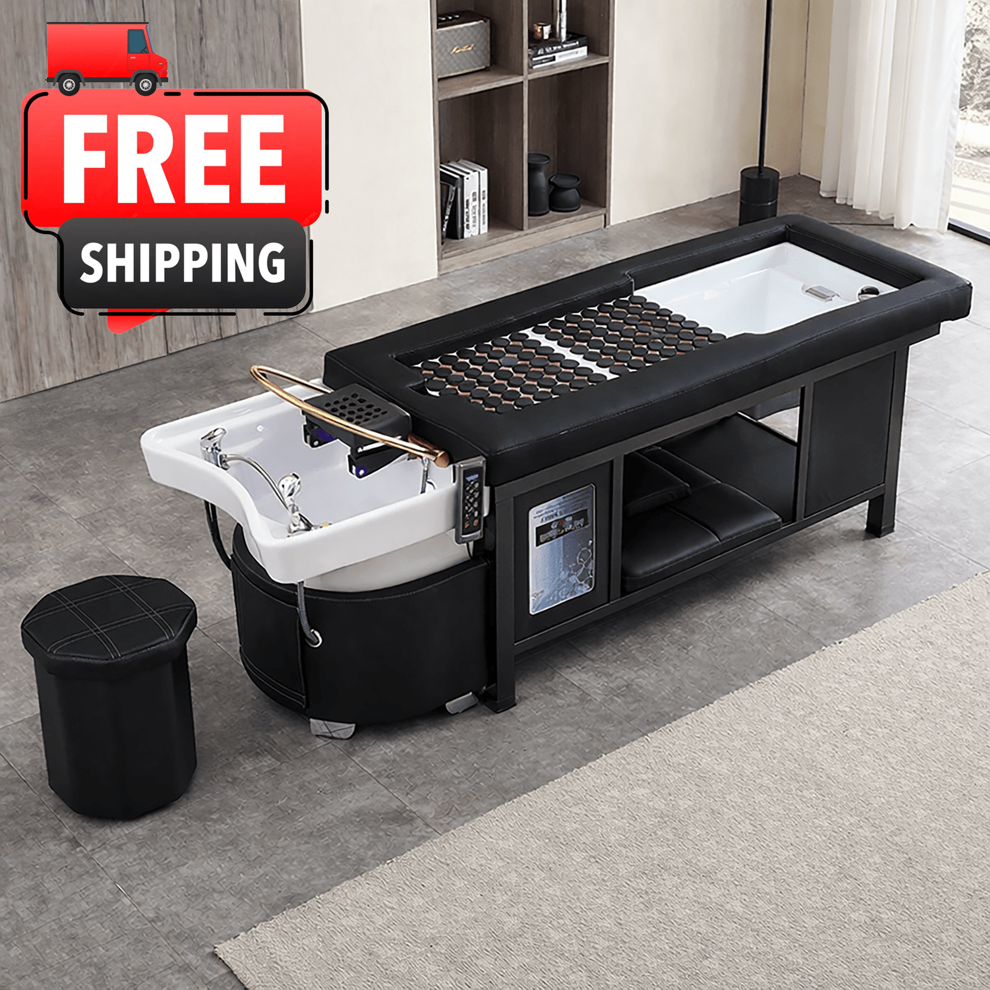611-4 | Plumbed | Japanese/Korean Head Spa Shampoo Bed — Hot Stone 611-4 | Plumbed | Japanese/Korean Head Spa Shampoo Bed — Hot Stone