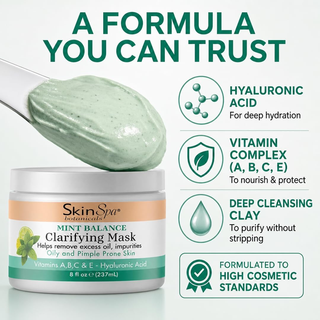 Deep Cleansing Hydrating Facial Mask for Oily & Acne-Prone Skin | 8 fl oz | SKIN SPA