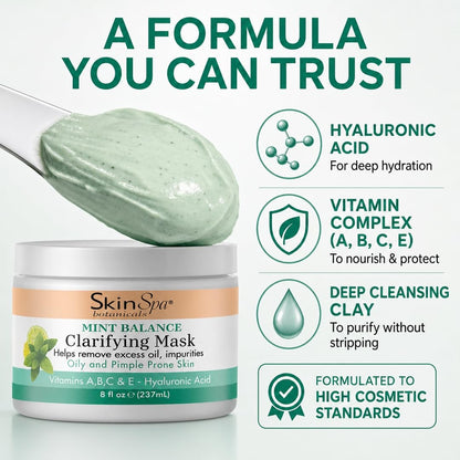 Deep Cleansing Hydrating Facial Mask for Oily & Acne-Prone Skin | 8 fl oz | SKIN SPA