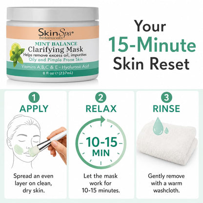 Deep Cleansing Hydrating Facial Mask for Oily & Acne-Prone Skin | 8 fl oz | SKIN SPA
