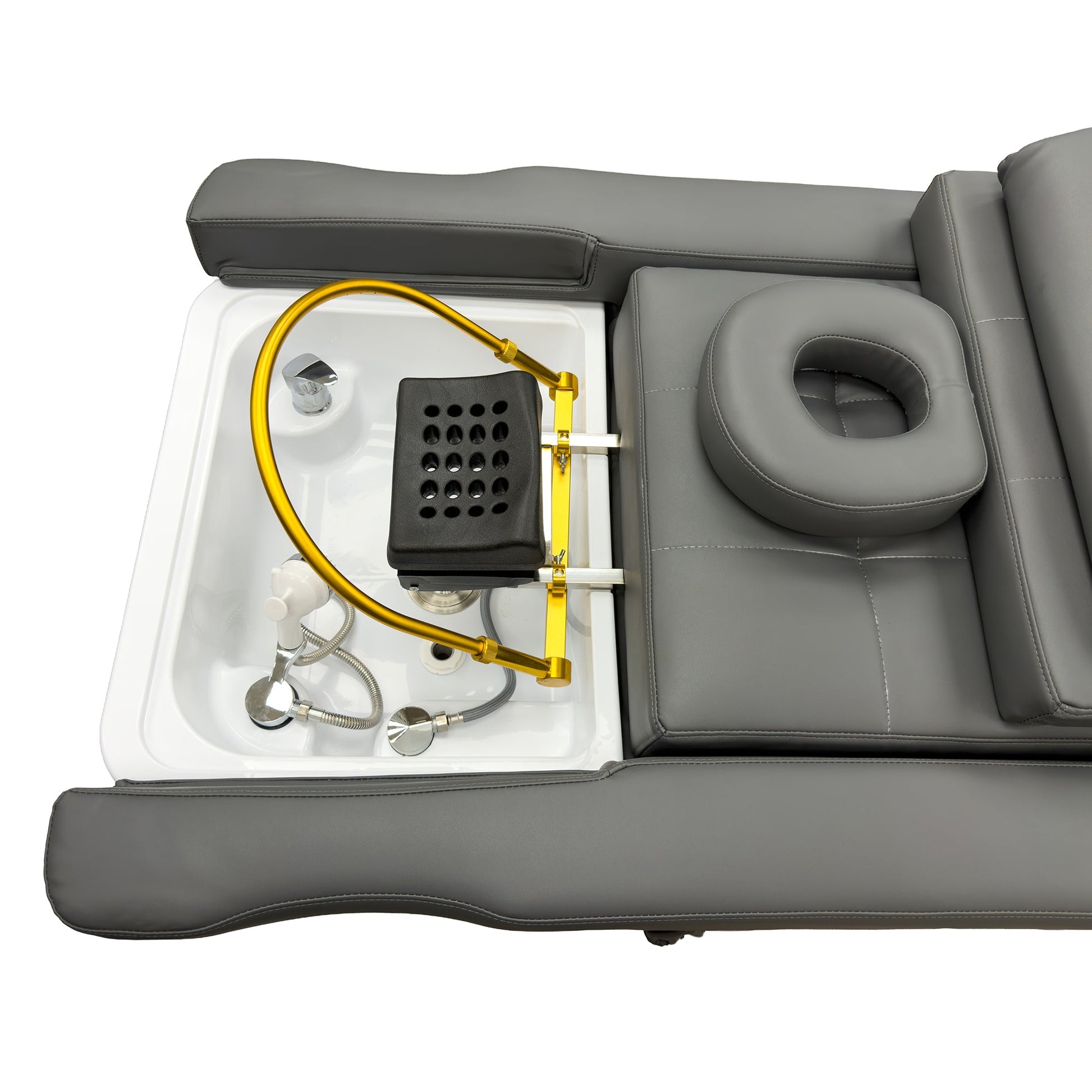 631 | Plumbed | Electric - Lifting Head Spa Bed — LED Light & Pedicure Support | SSW | Head Spa Beds (Plumbed) by SSW - SH Salons