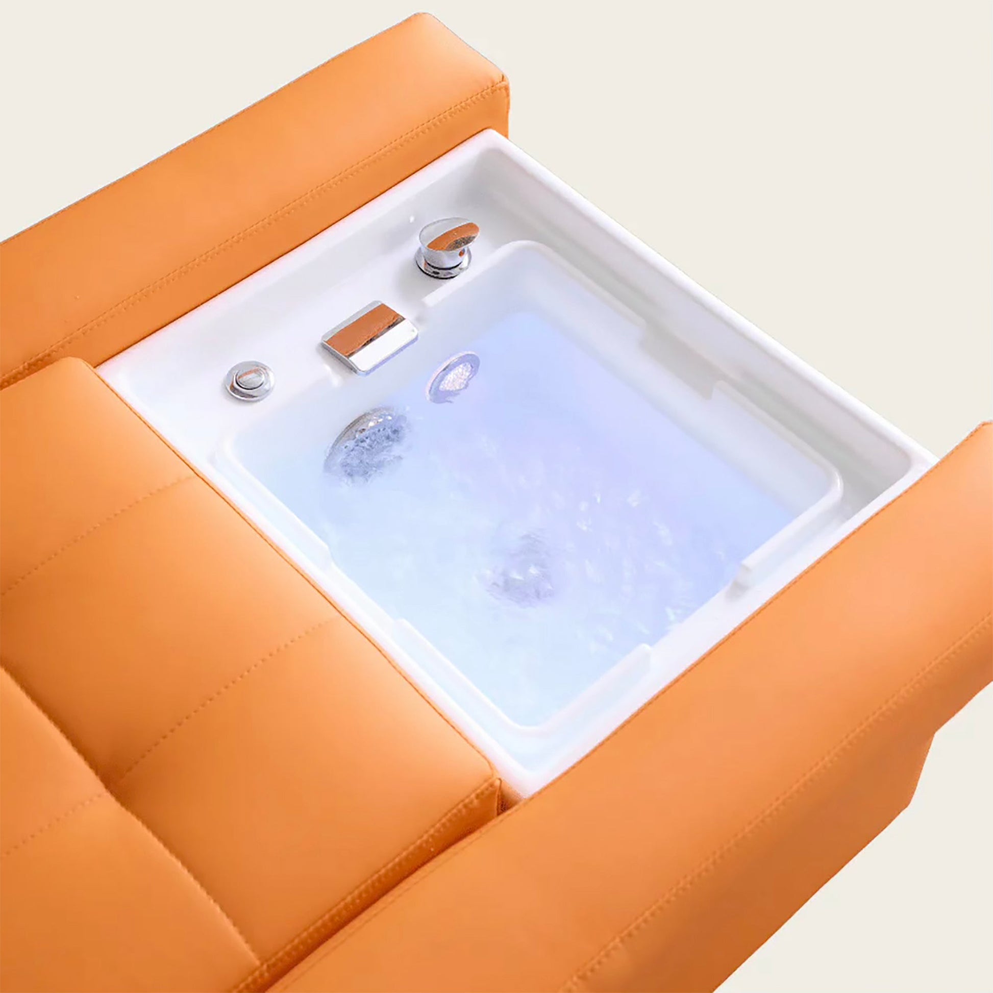 631 | Plumbed | Electric - Lifting Head Spa Bed — LED Light & Pedicure Support | SSW | Head Spa Beds (Plumbed) by SSW - SH Salons