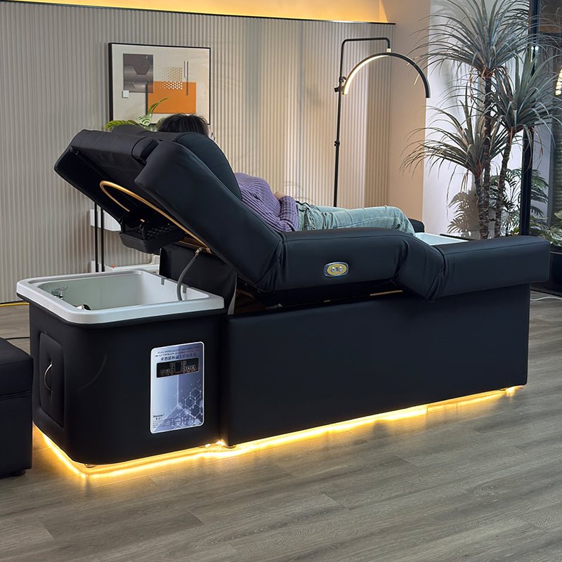 631 | Plumbed | Electric - Lifting Head Spa Bed — LED Light & Pedicure Support | SSW | Head Spa Beds (Plumbed) by SSW - SH Salons