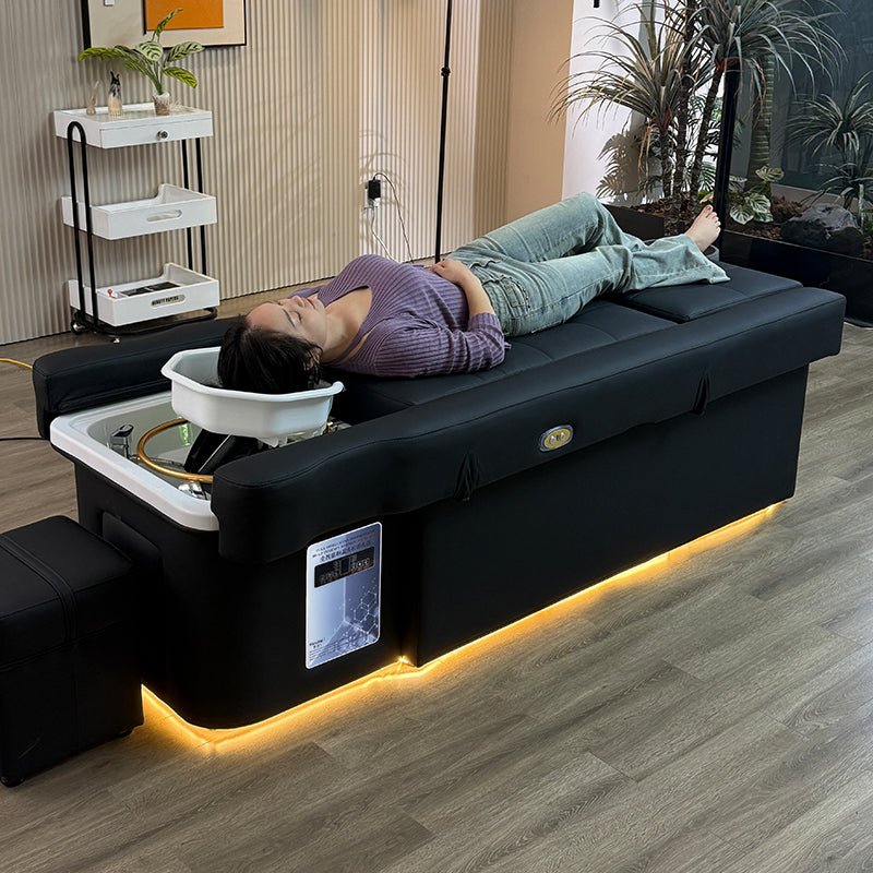 631 | Plumbed | Electric - Lifting Head Spa Bed — LED Light & Pedicure Support | SSW | Head Spa Beds (Plumbed) by SSW - SH Salons