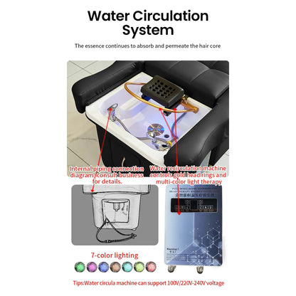 631 | Plumbed | Electric - Lifting Head Spa Bed — LED Light & Pedicure Support | SSW | Head Spa Beds (Plumbed) by SSW - SH Salons